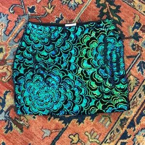 H&M Mermaid Iridescent Sequin Mini Skirt